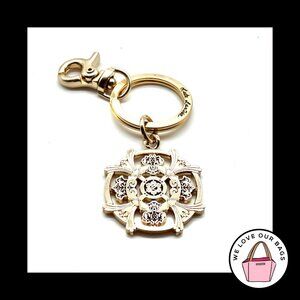 New KATE LANDRY Gold Brass Metal Medallion Key Fob Bag Charm Keychain Hang Tag
